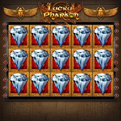 Spinsy Casino Lucky Pharaon Slot mit leuchtenden Diamantsymbolen